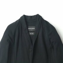 美品 イタリア製 ジョルジオ アルマーニ EMPORIO ARMANI MR A LINE ショールラペル ストレッチジャケット 黒 46 JP:M【参考価格￥69,300-】_画像2