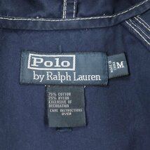 相場価格￥46,200- 美品 Polo By Ralph Lauren ラルフローレン コットンナイロン ビックポニー刺繍 フライトパーカ 紺 ネイビー M_画像8