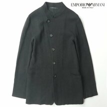 美品 イタリア製 ジョルジオ・アルマーニ EMPORIO ARMANI ウールブレンド ニットカーディガン 48 JP:L【相場価格￥45,900-】_画像1