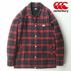 【ビッグサイズ！】美品 CANTERBURY カンタベリー RA49567 コットンネル マドラスチェック シャツ レッド 赤 3L/2XL コーチジャケット