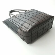 美品 TRION トライオン 牛革 グローブレザー パッチワーク トートバッグ 黒ｘ茶 パネルレザー ユニセックス【相場価格￥17,600-】_画像4