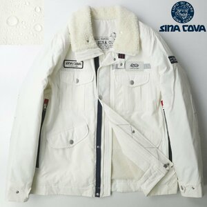 美品 日本製 SINA COVA シナコバ 裏ボア 撥水加工 ミリタリージャケット アイボリー LL/XL メンズ フィールド【相場価格￥63,800-】