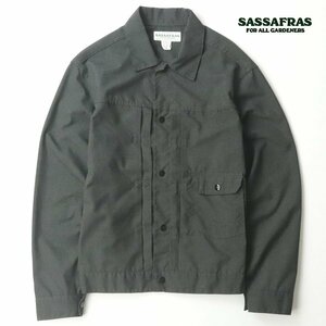 【京都発！ 】極美品 日本製 SASSAFRAS ササフラス GARDENER JACKET ガーデナー シャツ ジャケット チャコールグレー S ブルゾン