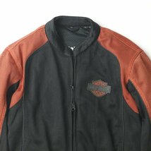 美品 HARLEY-DAVIDSON ハーレーダビッドソン 春夏 メッシュ モーターサイクルジャケット ブラック 黒 L ブルゾン ライダース レーシング_画像2