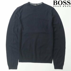 極美品 BOSS HUGO BOSS ヒューゴボス EXTRAFINE MERINO SLIM FIT メリノウール クルーネック ニットセーター S【相場価格￥45,100-】