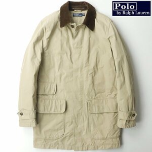 美品 POLO BY RALPH LAUREN ポロバイラルフローレン 襟コーデュロイ ユーズド加工 コート ベージュ M JP:L【相場価格￥64,900-】