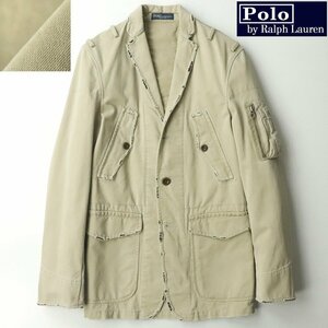 美品 Polo by Ralph Lauren ラルフローレン ヴィンテージ加工 フライト ミリタリージャケット S ブレザー【参考価格￥60,500-】