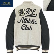 美品 Polo Ralph Lauren ラルフローレン レタード インディアン ワッペン スウェット x 袖ニット スタジャン【参考価格￥36,300-】_画像2