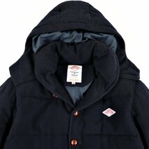 定価￥32,184 美品 DANTON ダントン x BEAMS ビームス別注 ウールモッサ ダウンジャケット 紺 ネイビー 38 M バスケットボタン_画像2