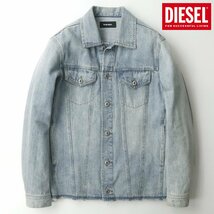 美品 DIESEL ディーゼル カットオフ加工 ウォッシュデニム トラッカージャケット S JP:M Gジャン メンズ【相場価格￥46,000-】-_画像1