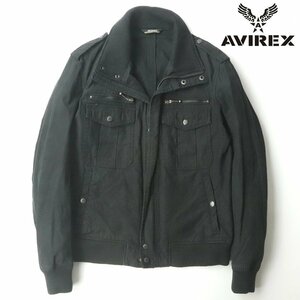 美品 上野商会 AVIREX VARSITY アヴィレックス 6172016 コットン フィールドジャケット 黒 ブラック L【相場価格￥26,784-】-