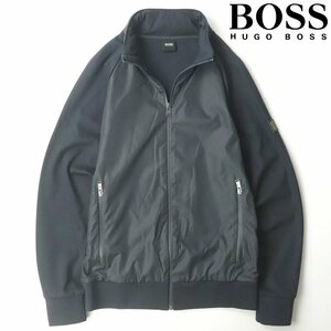 極美品 BOSS HUGO BOSS ヒューゴボス コットンジャージ レギュラーフィット トラックジャケット 濃紺 S ブルゾン【相場価格￥28,490-】