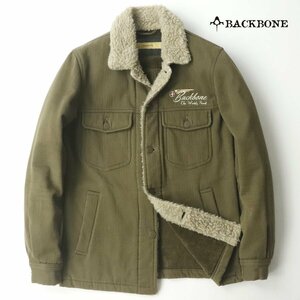 美品 BACK BONE バックボーン BB13FW-B12 HERRINGBONE BACKPILE RANCH JACKET 襟ボア デッキジャケット S【相場価格￥36,750-】