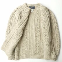 極美品 Woolrich ウールリッチ アラン編み ニットカーディガン ベージュ M セーター ケーブル メンズ【相場価格￥55,000-】_画像3