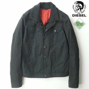 美品 DIESEL ディーゼル Telfon加工 中綿入り トラッカージャケット 黒 ブラック S Gジャン 裏キルティング【相場価格￥46,000-】