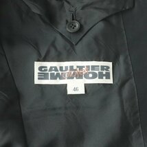 美品 GAULTIER HOMME objet ジャンポール・ゴルチエ オム サテン テーラードジャケット 黒 ブラック 46 JP:M ブレザー メンズ_画像6