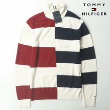 新品タグ付き TOMMY HILFIGER トミーヒルフィガー RUGBY STRIPE ROLL NECK タートルネック ラグビーボーダー ニットセーター S_画像1