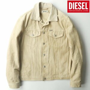 美品 DIESEL ディーゼル 柿渋染め ヴィンテージ加工 トラッカージャケット ベージュ M Gジャン ブルゾン ダスティー【相場価格￥68,500-】