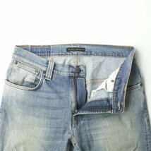 美品 イタリア製 NUDIE JEANS ヌーディージーンズ THIN FINN ヴィンテージ加工 デニム スリムパンツ インディゴ W32【参考価格￥31,900-】_画像2