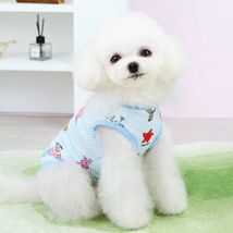 薄っすらピンクSサイズ◆【残り数枚】犬服 メッシュ タンクトップ マリン柄 カットソー シャツ 新品 トップス 新作 ドッグ 海 魚 ペット_画像8