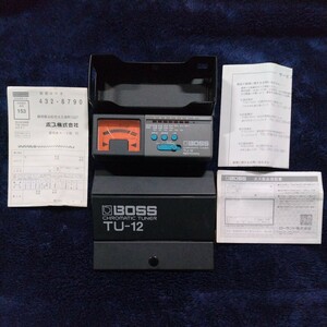 *BOSS CHROMATIC TUNER TU-12 Bossk ro matic tuner QP99835 manual box have ( box cover damage ) operation verification settled *