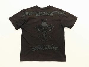 【XL】vanson leathers Tシャツ 黒 レザー ワッペン スカル ボーン 骨 バンソン rough riders 