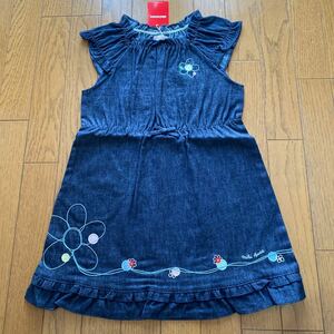 SALE 即決　新品　ミキハウス　ワンピース　120 日本製　デニム 女の子 紺色 MIKIHOUSE キッズ 子供服