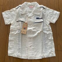 SALE 新品　マッカ　柔らかコットンオープンシャツ　130 半袖シャツ ワークシャツ ボーリングシャツ 半袖ワークシャツ 刺繍 半袖_画像1