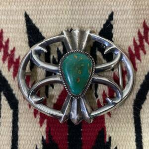 Vintage Navajo Navajo group Wilson Begay Wilson *bigei silver . turquoise Sand cast belt buckle 