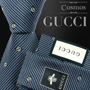 1円 GUCCI グッチ 現行 ネクタイ 蜂 ハチ bee インターロッキング GG柄 灰色 グレー系 グレー 紳士服 スーツ メンズ 高級 ブランド シルク