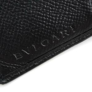 未使用に近いBVLGARI ブルガリ ミニ財布 ロゴマニア ウォレット クラシコ 二つ折り 刻印 オールレザー 黒 ブラックの画像7