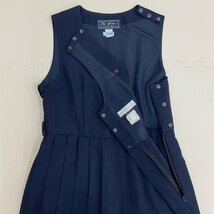 U540/S956(中古)福岡県 志免中学校 女子制服2点 /旧制服/155程度/総丈92/ジャンパースカート/ブラウス/冬服/紺/前箱ヒダ/学生服/卒業生品/_画像4