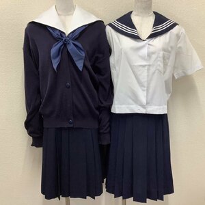 I459/T850(中古)栃木県 真岡女子高校 女子制服7点 /旧制服/大きめ/175A-/W72/セーラー/カーディガン/スカート/スカーフ/襟カバー/卒業生品