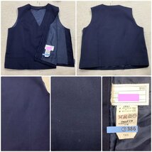 I461/Y(中古)山形県 長井南中学校 女子制服5点 /S/160/W57/丈54/セーラーブレザー/ベスト/ブラウス/スカート/ネクタイ/紺/赤2本/冬/学生服_画像7