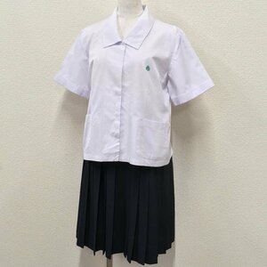 A565/(中古)兵庫県 姫路市立飾磨高校 女子制服2点 /LL/W75/オーバーブラウス/夏スカート/YACHT/半袖/夏服/夏用/学生服/中学校/女子学生