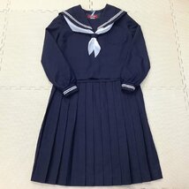 I483/Y(中古)福島県 白沢中学校 女子制服3点 /大きめ/特大/185B/W95/セーラー/冬スカート/スカーフ/白2本/TOMBOW/高校/女子学生/学生服_画像1