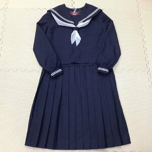 I483/Y(中古)福島県 白沢中学校 女子制服3点 /大きめ/特大/185B/W95/セーラー/冬スカート/スカーフ/白2本/TOMBOW/高校/女子学生/学生服