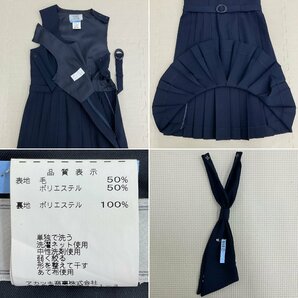 U517/S1089(中古/箱)東京都 中央区立銀座中学校 女子制服4点 /155A/セーラー/ジャンパースカート/タイ/指定鞄/冬服/紺/白2本/短期間着用品/の画像8