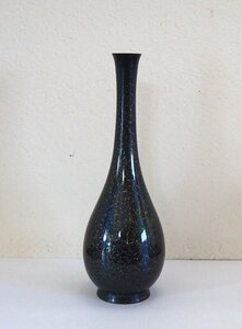 ★☆　高岡銅器　美術工芸品　銅製　　一輪挿　鶴首　花器　花瓶　6号　　青葉色　　　/　置物 / オブジェ / 和風　　☆★