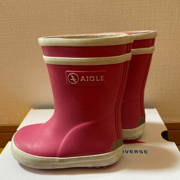 AIGLE 長靴 レインブーツ キッズ ジュニア ピンク