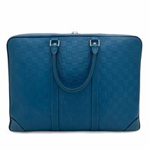 【ビジネスバッグ】ルイヴィトン(LOUIS VUITTON) ポルト ドキュマン ヴォワヤージュ N41291 ダミエ アンフィニ ネプテューヌ ブルー カデナ_画像2