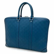 【ビジネスバッグ】ルイヴィトン(LOUIS VUITTON) ポルト ドキュマン ヴォワヤージュ N41291 ダミエ アンフィニ ネプテューヌ ブルー カデナ_画像1