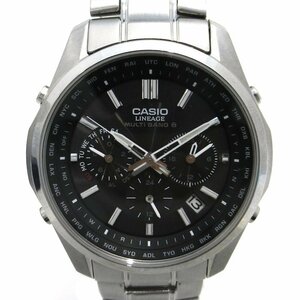 【腕時計】カシオ(CASIO) リネージュ(LINEAGE) ソーラー電波時計 LIN-M610D-1AJF メンズ腕時計 クロノグラフ SS ブラック文字盤 箱
