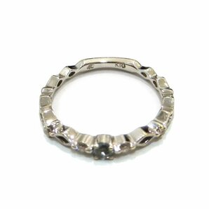 ヨンドシー(4℃) K10 アクアマリン ダイヤモンド 指輪 0.8g 3号 ホワイトゴールド 10金 ピンキーリング アクセサリー ジュエリー 送料880円の画像6