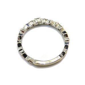ヨンドシー(4℃) K10 アクアマリン ダイヤモンド 指輪 0.8g 3号 ホワイトゴールド 10金 ピンキーリング アクセサリー ジュエリー 送料880円の画像7