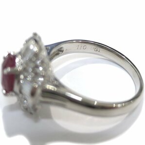 【新品仕上げ済/Sランク】Pt900 ルビー ダイヤモンド 指輪 1.10ct D0.61 5.9g 10号 プラチナ リング アクセサリー ジュエリー ソーティングの画像7