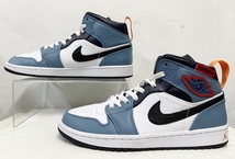 US9/27cm◆FACETASM × Nike Air Jordan 1 Mid ファセッタズム ナイキ エアジョーダン ミッド ホワイト/ネイビー スニーカー 靴 CU2802-100_画像4