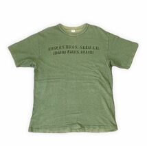 日本製 ウエアハウス WAREHOUSE Tシャツ Lot 4601 ROGERS BROS. ステンシル オリーブグリーン フェード L [e9-0032]_画像1