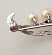 真珠 パール SILVER シルバー刻印あり　ブローチ レディース　4,5㎝　4,8ｇ　美品_画像7