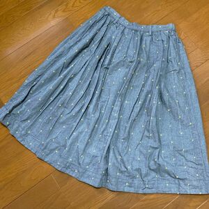 サニークラウズ　ロングスカート ドット刺繍スカート 